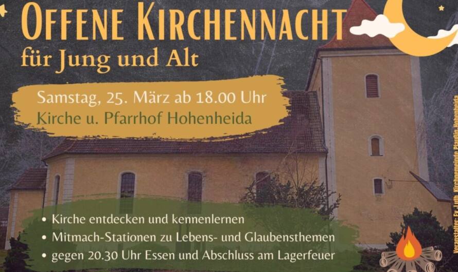 Offene Kirchennacht in Hohenheida am kommenden Samstag